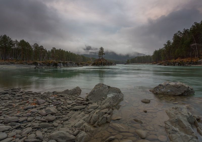 река, Алтай, Катунь, утро, горы, рассвет Катуньphoto preview