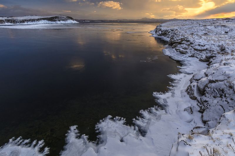 байкал, лед, закат, снег, вода, природа Ледяное кружевоphoto preview