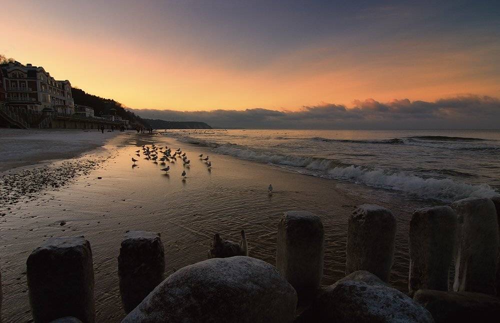 балтика, зима, закат, Александр Титаренко
