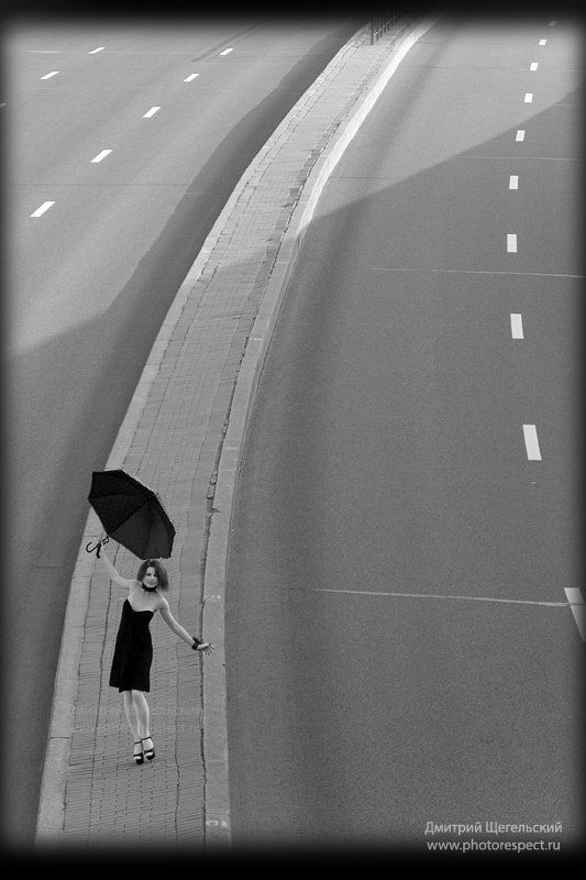 девушка, утро, зонт, петербург Рассветphoto preview