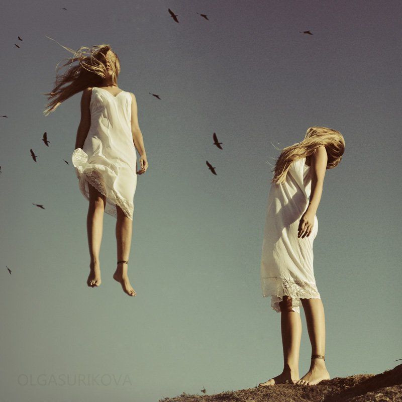 девушка, вороны, креатив Вороныphoto preview
