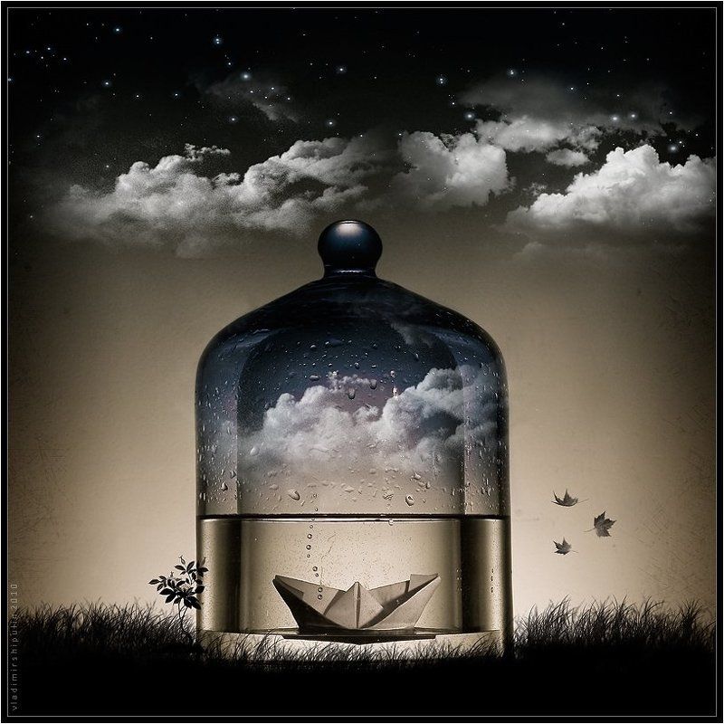 кораблик,кораблики,корабль,владимир,шипулин,один,графика,натюрморт,коллаж Одиночество...photo preview