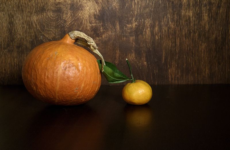 тыква, мандарин, очень, натюрморт Тыква и мандаринкаphoto preview