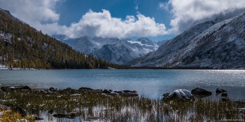 алтай, сибирь, россия, горы, снег, мультинские озера, озеро, природа, пейзаж, altai, siberia, russia, mountains, snow, multa lakes, lake, nature, landscape Среднее Мультинское озеро 3photo preview