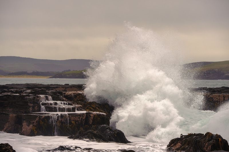 новая зеландия, остров, океан, тихий океан, индийский океан, шторм, море, берег, путешествие, волны, брызги Стихияphoto preview