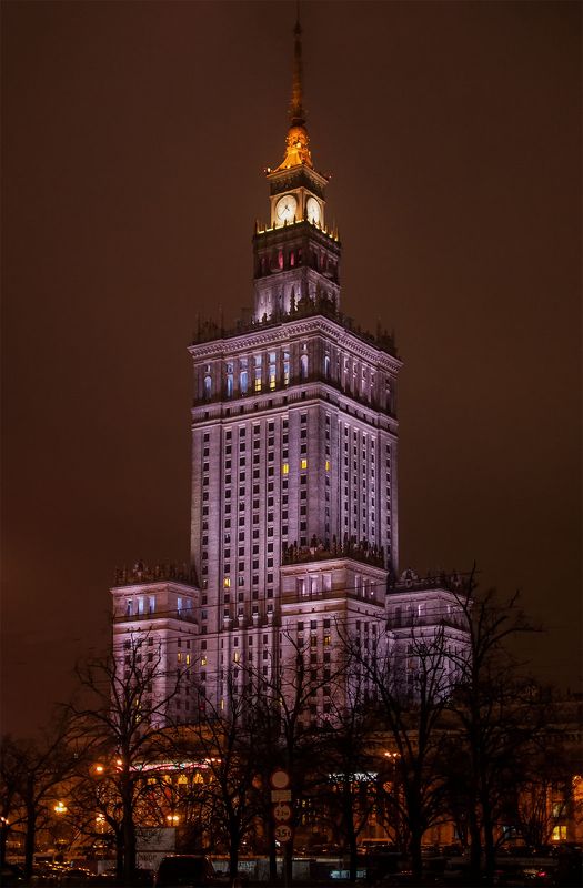 city,evening,buildings Night Warsawphoto preview