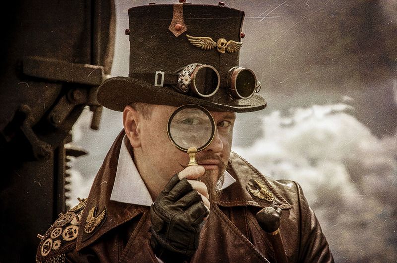 стимпанк,портрет,мужчина,очки,гогглы,steampunk,жанр,жанровый портрет,ч/б,глаза,викторианская эпоха,доктор Маркус,Лорд командующий Взгляд из прошлогоphoto preview