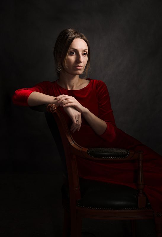 портрет, классический, фотостудия, живописный, низкая тональность, светопись, философский, психологический, женский, взгляд, art, studio, davydov Портрет Катериныphoto preview