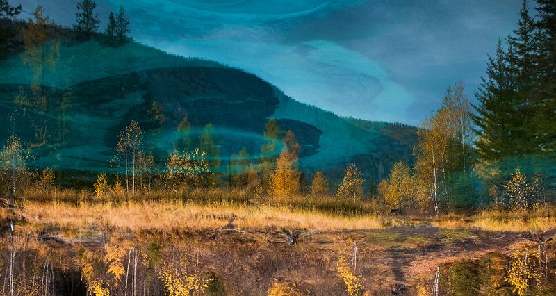 гейзеровое озеро, голубое озеро, лиственницы, берёзы, отражения, горный алтай, республика алтай Pro мистические миры Гейзерового озераphoto preview