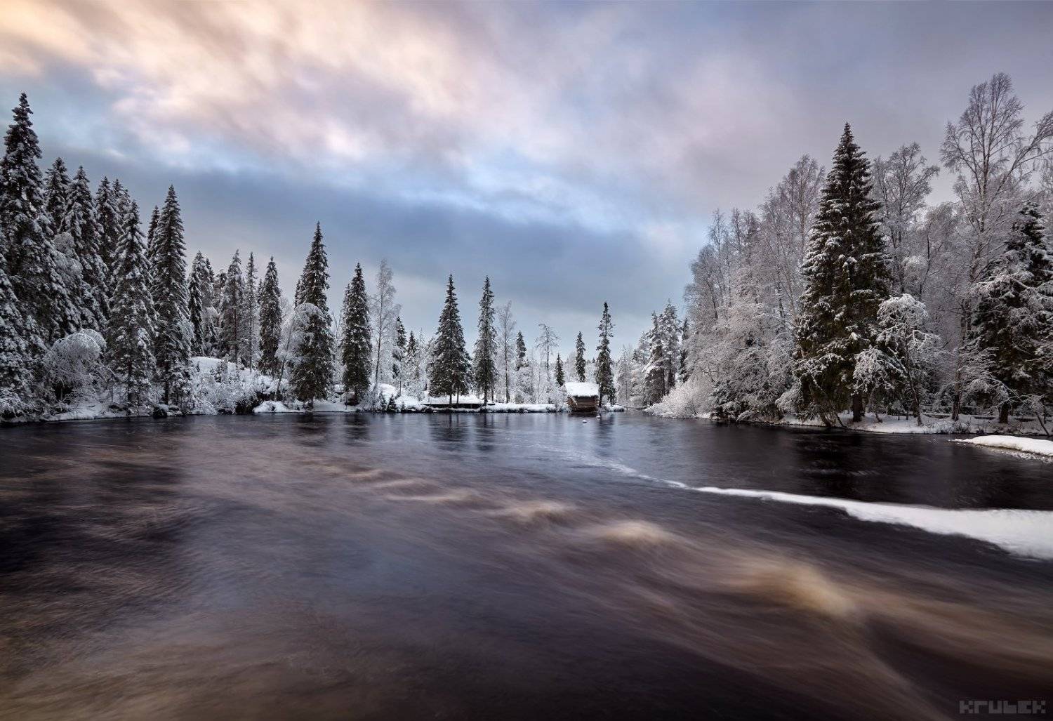 Путь реки Тохмайоки. Автор: KrubeK карелия, рускеала, тохмайоки, зима, север, пейзаж, KrubeK