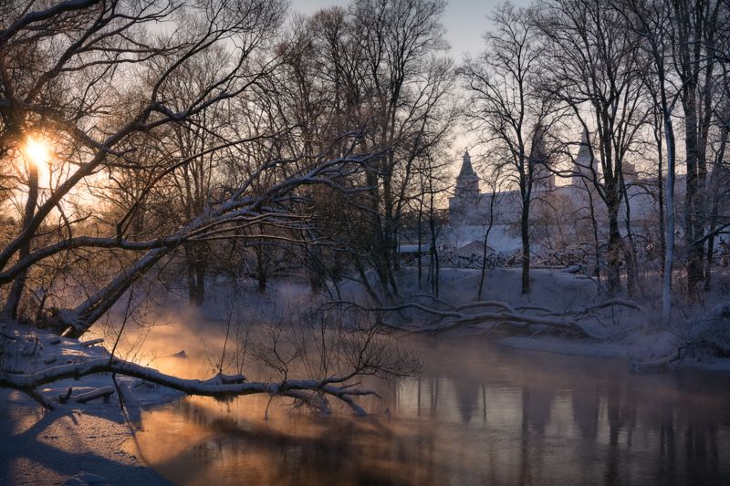 зима, мороз, иней, утро, рассвет, пейзаж, истра Зимним утром на Истреphoto preview