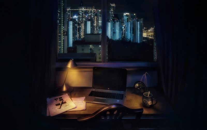 город, сингапур, архитектура, длинная выдержка, ночь Тернииphoto preview