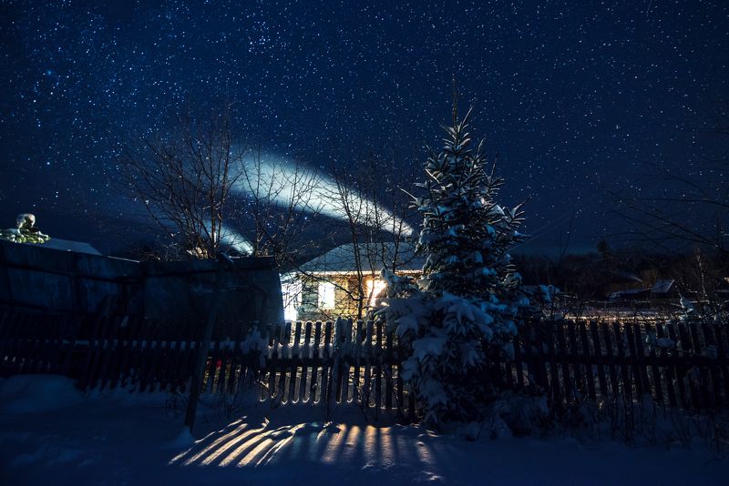 Ночь Звёзды Деревня Ночь перед Рождествомphoto preview