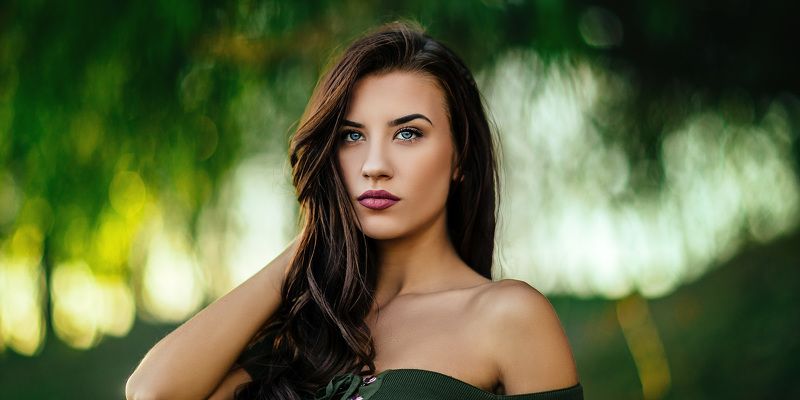 Beauty, Girl , Summer, Brunette ,Blue Eyes, photo preview