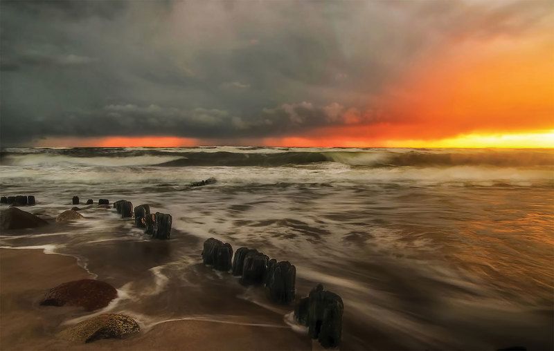 sunset, seascape,sky Evening sea colorsphoto preview