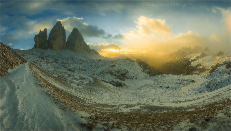 италия, тре чиме, доломиты, закат, осень Осенний вечерок на Тре Чимеphoto preview