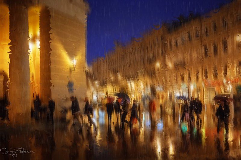 питер, санкт-петербург, дождь, ночь, этопитердетка, рехов, сергейрехов, rekhov, sergejrekhov Дождливый Питер. ст. метро \