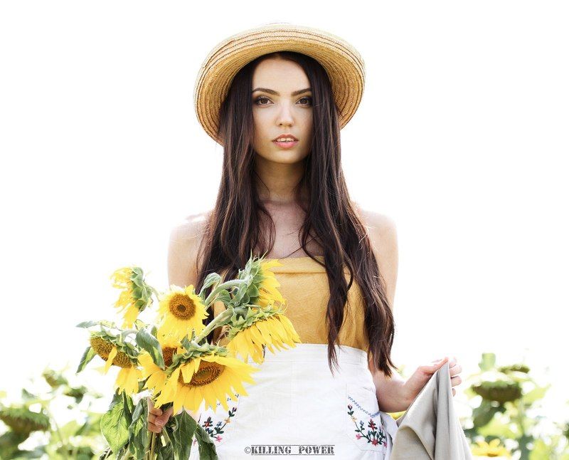 killingpower lady and sunflowersphoto preview