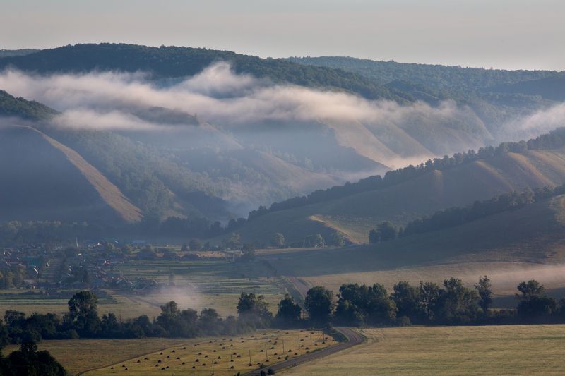 пейзаж, горы,  туман, утро, урал, южныйурал, природа, олег_грачёв, Туманное утро в горах.photo preview