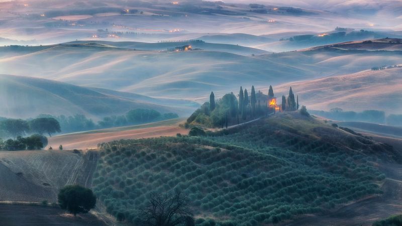 Италия Тоскана Рассвет Belvedere Утренняя Тосканаphoto preview
