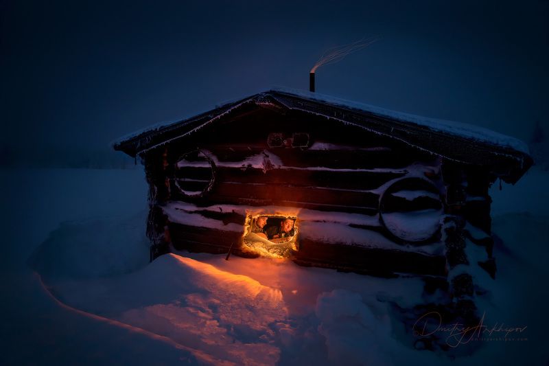 Зимняя ночь на Северном Урале.photo preview