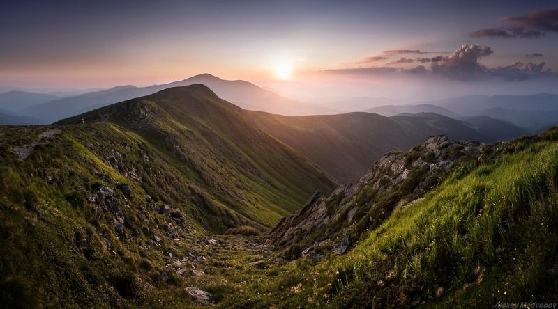Говерла, гори, захід, Карпати, сонце, Чорногора, Сутінки, Карпаты, Говерла, Петрос Сумеркиphoto preview