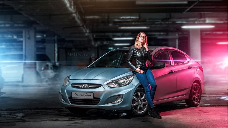 девушка, вечер, авто ***photo preview