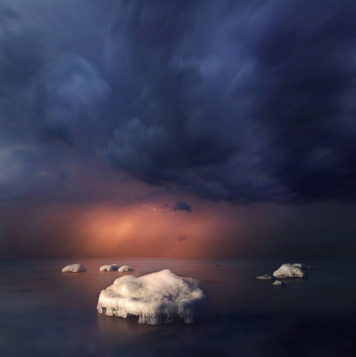 Lithuania, clouds, storm,ice,rock, sea, Mindaugas Žarys
