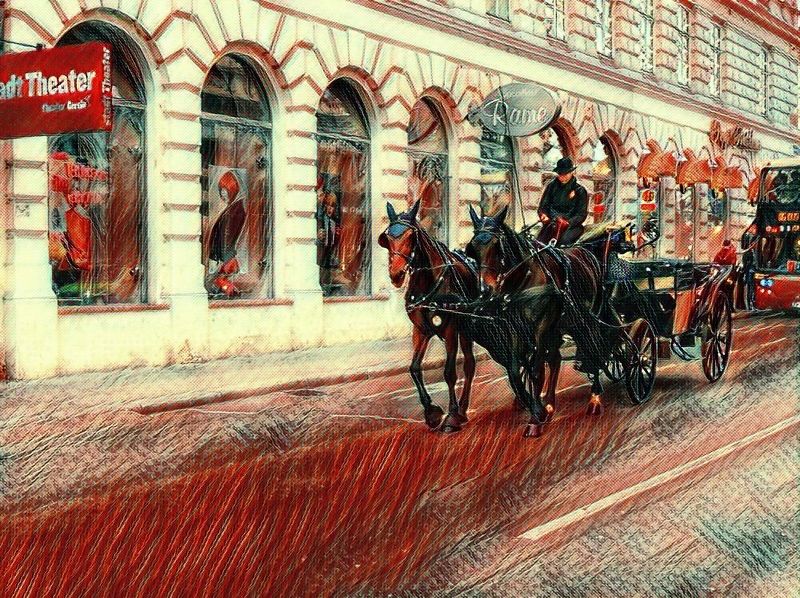 вена,город,лошади,карета,улица,витрины Венские зарисовкиphoto preview