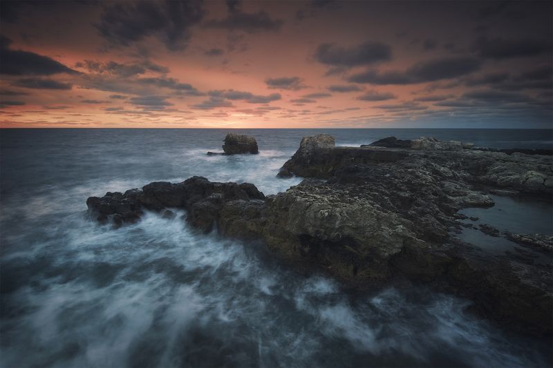 пейзаж, природа, sea, seascape, landscape, nature, waves, sunrise Sunrise over Black sea.photo preview