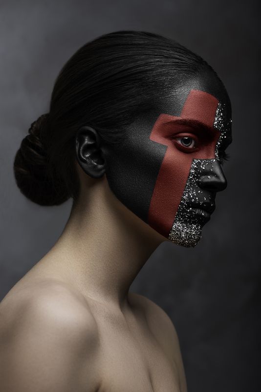 beauty, concept, fine art, red, cross, dark portrait, portrait, make up, world war ii The Red Cross IIIphoto preview