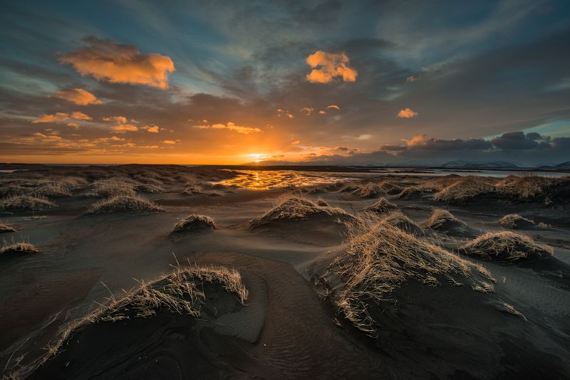 Исландия Закат над дюнамиphoto preview