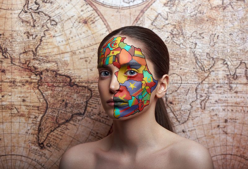 beauty, concept, fine art, red, cross, dark portrait, portrait, make up, africa Africa The Forgotten Continentphoto preview