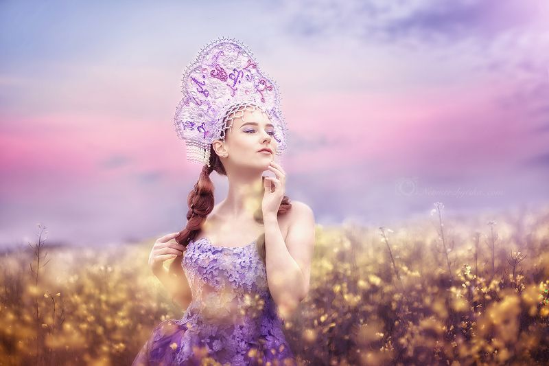 кокошник, фешн, сказка, красавица Purple dreamsphoto preview