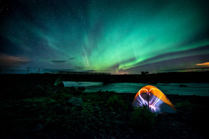 camping, iceland, northern lights Camping in Icelandphoto preview