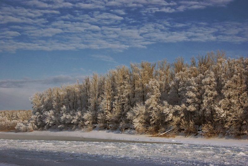 зима, река, иней Морозная тишинаphoto preview