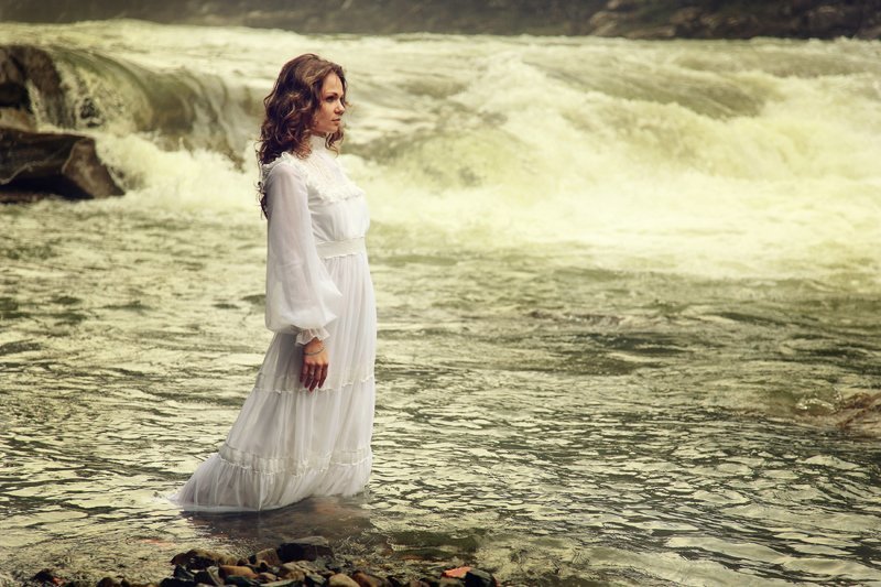 вода,девушка,река.,водопад ****после дождя***photo preview