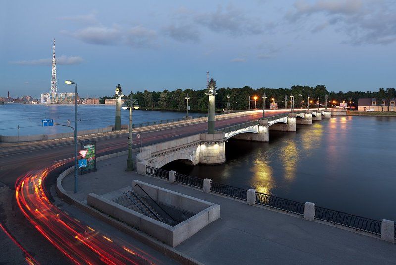 Белые ночи, большая невка, каменный остров, санкт-петербург, телебашня, ушаковский мост Ушаковский мостphoto preview