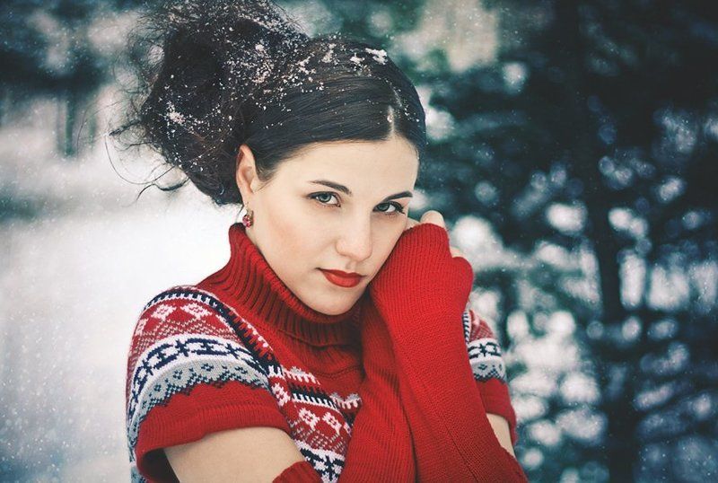 зима, зимнее, морозко, мороз, холод, лед, девушка, лес, портрет Морозкоphoto preview