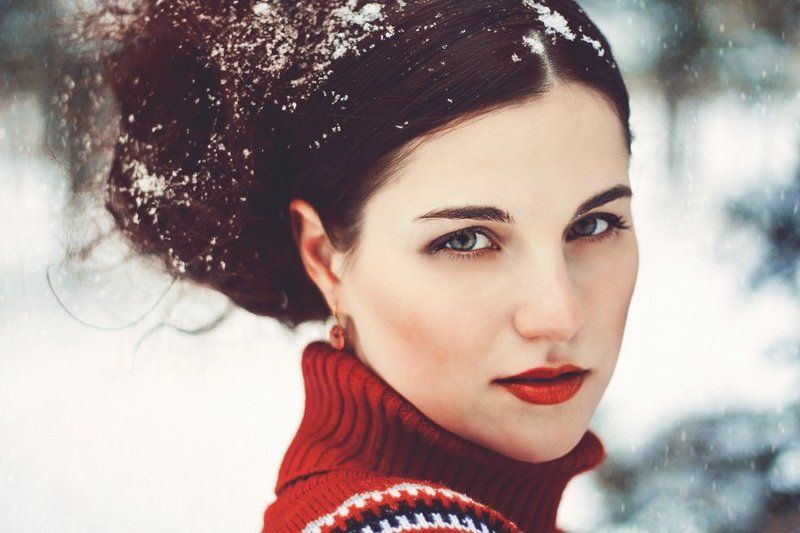 зима, зимнее, холод, мороз, снег, девушка Красна девицаphoto preview