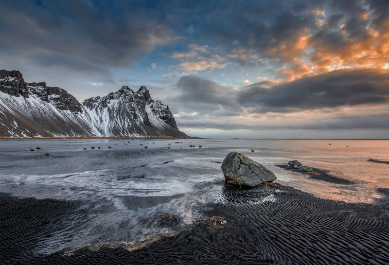 Вестрахорн, Исландия Зимнее утро в Исландииphoto preview