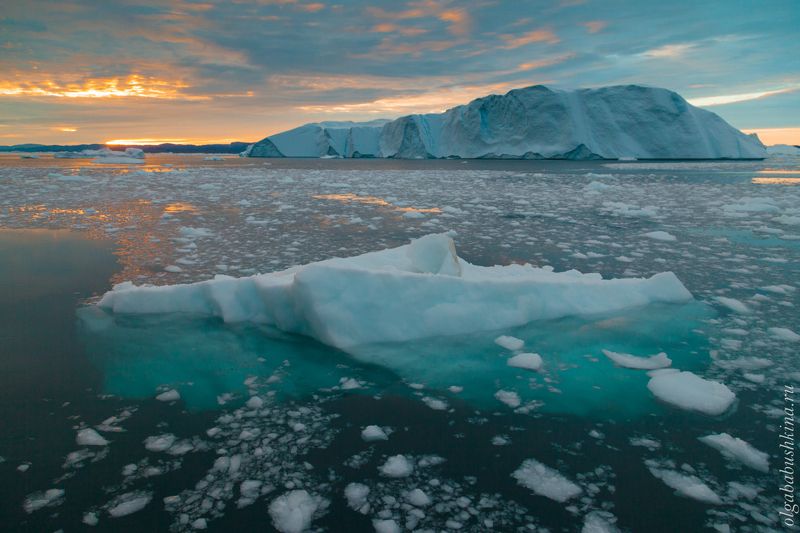 айсберги, айсберг, гренландия, арктика, закат Так устроены айсбергиphoto preview