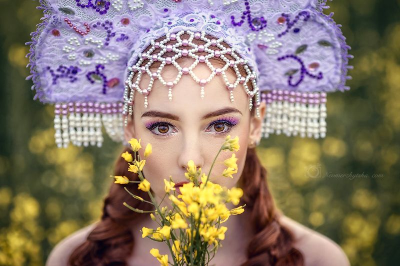кокошник, фешн, сказка, красавица Purple dreamsphoto preview