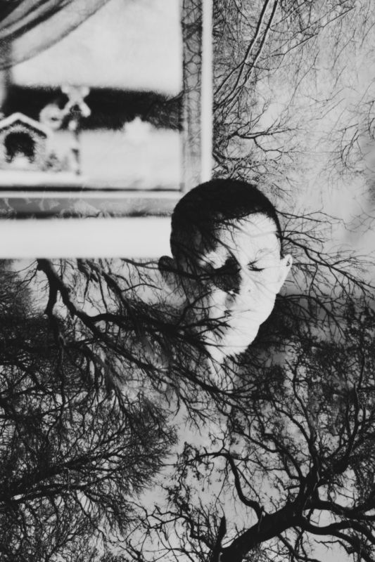 детская фотография, мультиэкспозиция, черно-белая Детские фантазииphoto preview