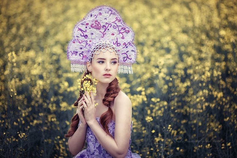кокошник, фешн, сказка, красавица Purple dreamsphoto preview