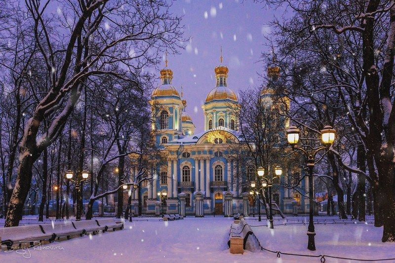 питер, собор, спб, ночь, зима, снег, рехов, сергейрехов, rekhov, sergejrekhov Николо-Богоявленский морской собор в Санкт-Петербургеphoto preview