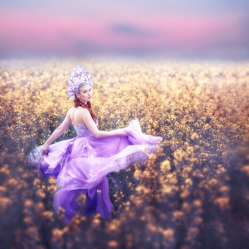 кокошник, фешн, сказка, красавица Purple dreamsphoto preview