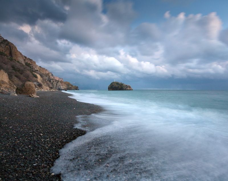 фиолент, крым, севастополь, море, волны, берег краски Фиолентаphoto preview