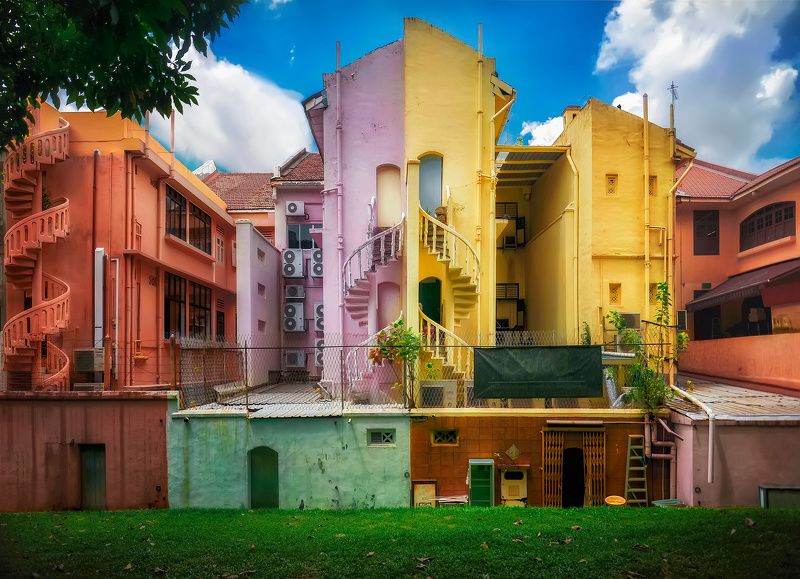 город, архитектура, сингапур Бананово-лимонныйphoto preview