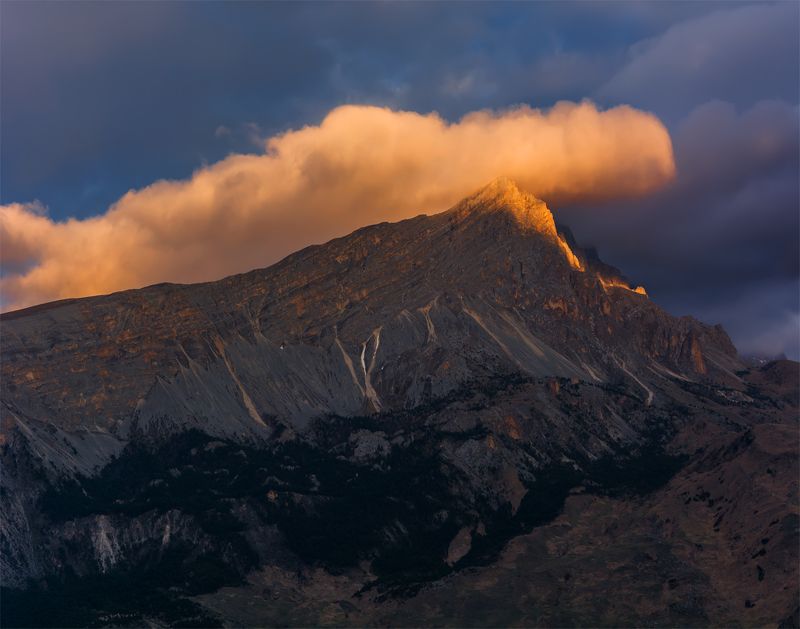 природа, пейзаж, кавказ, горы, весна, вечер, панорама, закат, солнце, небо, облака, свет ***photo preview